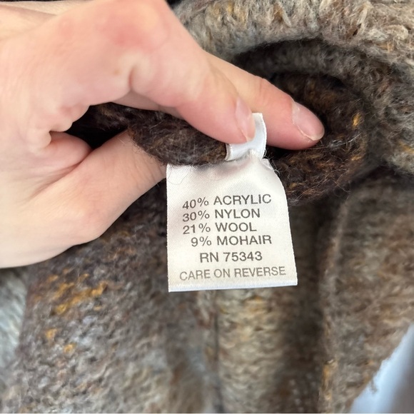 Elisabetta Collection Ombre Cable Knit Brown Tan Turtle Neck Sweater Size Small - Picture 7 of 8